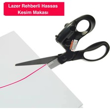 Shopytech Lazer Rehberli Hassas Kesim Makası Pil ile Çalışan Paslanmaz Çelik Kumaş Kağıt El Işi Makası