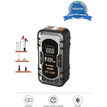 Marsilyan 8000 Mah Taşnabilir Dijital Ekranlı Araç Akü Takviyeli,powerbank,ışıklı Oto Hava Kompresörü