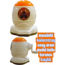 Masaüstü Kollu Kalemtraş Uzay Aracı Model Mor Başlık
