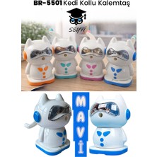 Kollu Kalemtraş Kedi Model Figürlü Masaüstü Kalemtraş
