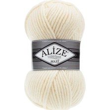 Alize Superlana Maxi El Örgü İpi Krem Renk Kodu:01 %25 Yün %75 Akrilik 100 Gram