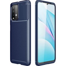 SiHako Redmi 9t Kılıf Auto Focus Karbon Kapak - Lacivert