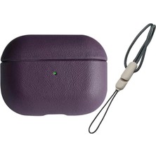 İlkyaz Fashion Apple Airpods Pro 2 (2.nesil) 405 Deri Kılıf - Mor