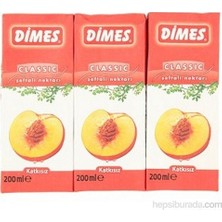 Dimes Şeftali Nektarı 200 ml Katkısız Meyve Suyu 27 Adet Lezzetli Aroma