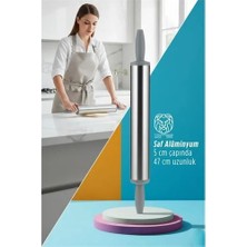 İlkyaz Fashion Retroieg™  Isabella Series - Profesyonel P6061 Alüminyum Saf Kaplama 47 cm Şef Merdanesi