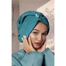 Ellia Soft Zarif Bone Hair Kalın Mikrofiber Saç Kurutma Bonesi Saç Havlusu Saç Kurulama Havlusu Turkuaz