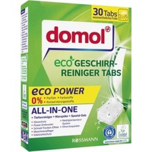 Domol Eco Bulaşık Makinesi Tableti 30 Tablet 2'li Parfümsüz ve Renklendirici İçermez