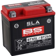Bs Battery BTZ6S / BTX5L (Sla) 12V 5AH Motosiklet Aküsü Yeni Seri (Upgrade)