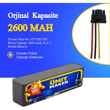 Xiaomi Mop Pro STYTJ02YM Robot Süpürge 2600 mAh 14.4 V Kutulu Batarya – Orjinal Uyumlu Uzun Ömürlü, Yüksek Performans Pil