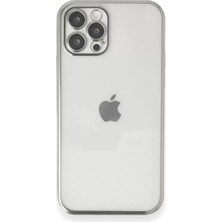 SiHako Iphone 12 Kılıf Lensli Silikon - Gümüş