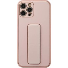 SiHako Iphone 12 Kılıf Coco Deri Standlı Kapak - Pembe