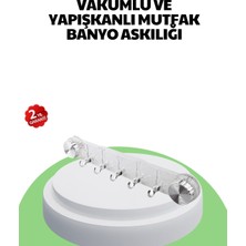 İlkyaz Fashion Mutfak ve Banyo Askılığı Vakumlu Yapışkanlı 5 Askı Bölmeli