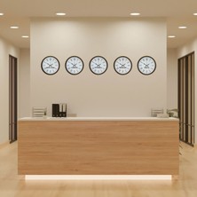 Akıllı Durak 36 cm 5’li Dünya Saatleri Kahverengi Roma Rakamlı