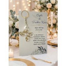 LMS Gift Kişiye Özel 25 Adet Kartlı Kelebek Epoksi Anahtarlık - Söz Nişan Düğün Kına Nikah Hediyelik