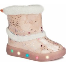 Vicco Comet Kız Çocuk Işıklı Bot Pudra Renk P.U Malzeme Slip-On Kapama ile Eğlenceli Tasarım 220.20K.108