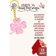 LMS Gift Kına Gecesi Hediyelik Yonca Anahtarlık – Epoksi – Nişan Söz Nikah Hatırası 15 Adet