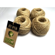 Jütburada 100 gr Açık Kahverengi Jüt İplik 4'lü Doğal Elyaf ve Eco-Friendly Özellikler