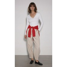 Babokah Dantel V Yaka Uzun Kol Bluz