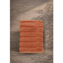 Ellia Soft Deluxe Cotton Comfort %100 Pamuklu Floşlu Kalın Dokulu El ve Yüz Havlusu Kiremit 50X90 cm