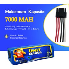 Xiaomi Mop 2 Pro MJST1SHW Robot Süpürge 7000 mAh 14.4 V  Batarya – Orjinal Uyumlu Uzun Ömürlü, Yüksek Performans Pil
