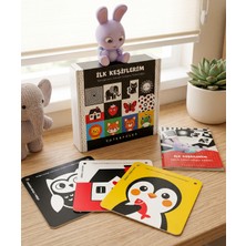 Tots & Folks Ilk Keşiflerim Görsel Gelişim Kitabı | 3 Dönem Bebek Zeka Kartları + Montessori Mobil | 0-12 Ay