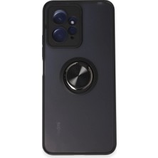 Colezium Note 12 4g Kılıf Montreal Yüzüklü  Kapak - Siyah