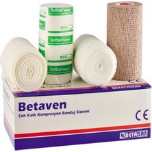 PremiumPort Bej Çok Katlı 4'lü Kompresyon Bandaj Sistemi, Sağlıklı ve Konforlu Destek