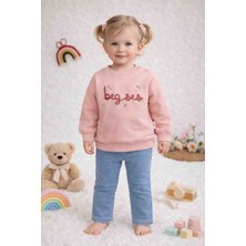 Uçurtma Baby Kids Babybuu Denim Kotlu Sweatshirt Lü Mevsimlik Kız Bebek Alt-Üst 2'li Takım