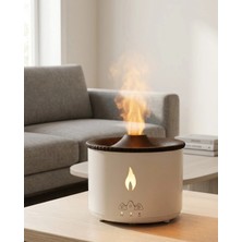 DS LLC Ultrasonik Aromaterapi Difüzörü Alev Efektli Ortam Nemlendirici Zamanlayıcılı Sessiz Çalışm