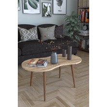 Remaks Londra Orta Sehpa Oval Şekil Ağaç Malzeme Beyaz Renk 91x46 cm Modern Tasarım