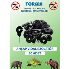 Elektrikli Çit Tel Ahşap Vidalı Izolatör 50 Adet, Dayanıklı ve Kullanışlı Ürün