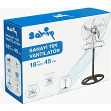 Vice Avm 3in1 Kullanım 18 Inç 45 cm Sanayi Tipi Ayaklı Vantilatör 5-Metal Pervane 3-Kademe Hız 75WY:150CM Fan GO53/00350