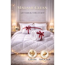 Madame Clean Çift Kişilik Antialerjik Lüx Microfiber Yorgan + 2 Adet 800 gr Boncuk Slikon Yastık Seti
