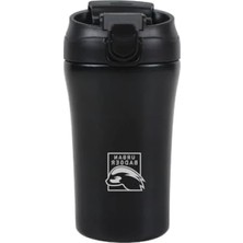 Esranın Dünyası Pipetli Kapaklı Siyah Çelik Termos 380 ml