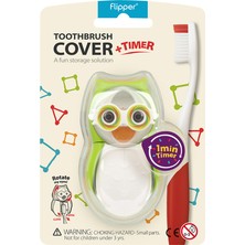 Flipper Flıpper Yeşil Kum Saatli Diş Fırçası Hijyenik Saklama Kabı Eğlenceli Tasarım 13 cm