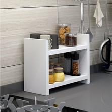 Bicabin Denis Tezgah Üstü Mutfak Raf Kavanoz, Bardak Rafı -Beyaz