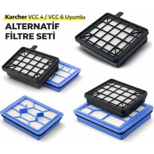 Sekaparts Karcher Vcc 4 / Vcc 6 Uyumlu Filtre Seti – Alternatif Yüksek Performans Süpürge Filtresi Hepa Filtre