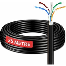 Sonreir 25 Metre Cat6 Kablo AWG23 Bakır Tel Double Layer iç ve Dış Mekan Ethernet internet Kablosu