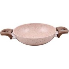 Gülsan 22 cm Granit Omlet Tava Kahverengi Yumurta Sahanı Sabit Saplı Uzun Ömürlü Kullanım