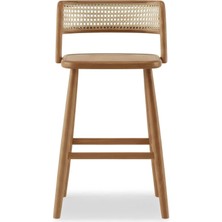Gazzini Furniture Venosa Hazeranlı Ahşap Bar Sandalyesi