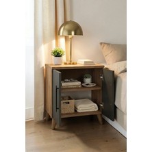 Msy Home Oria 2 Kapaklı Raflı Klasik Komodin