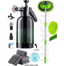 Oto Yıkama Pompası Seti, Köpük Yapıcı, Mikrofiber Bez, Şönil Fırça