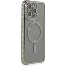 DS LLC Apple Iphone 15 Pro Kılıf Joke Simli Magneticsafe Kılıf - Gri