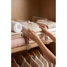 PremiumPort 6'lı Çok Amaçlı Şeffaf Akrilik Dolap Raf Ayırıcı Set 20X30 cm