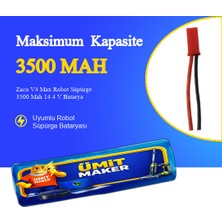 Ümit Maker Zaco V4 Max Robot Süpürge 3500 Mah 14.4 V Batarya – Orjinal Uyumlu Uzun Ömürlü, Yüksek Performans Pil