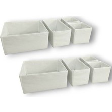 PremiumPort 8'li Beyaz Çekmece Içi Düzenleyici Organizer Seti, Çok Amaçlı Dolap Düzeni