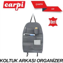 Callysta Ceplik Koltuk Arkasi Organizer Deri Gri Çantali