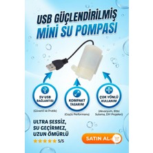 Mini USB Su Motoru 5V Dikey Ultra Sessiz Pompa, 1mt USB Kabloyla
