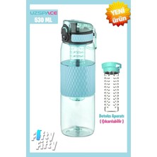 Uzspace 530ML Detoks Aparatlı Sağlıklı Silikon Tritan Su Matarası