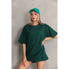Giyimodam Regular Fit Tişört Bisiklet Yaka Yazlık Kısa Kol Basıc T-Shirt - Yeşil